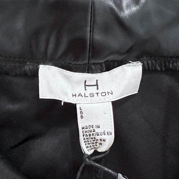 H by Halston Ankle Length Straight Leg Black Faux Leather Pants Size L - Picture 7 of 9